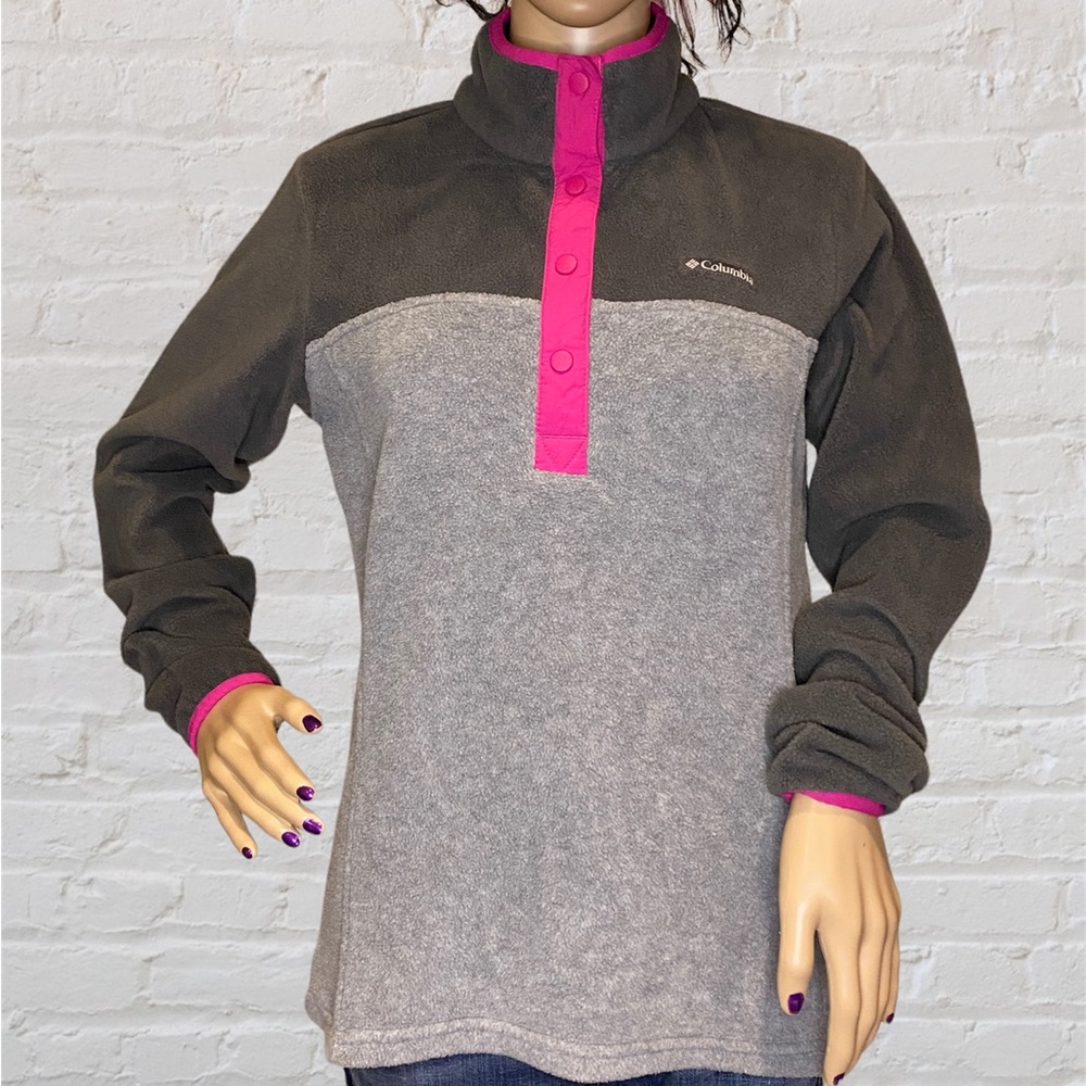 Columbia Benton Springs Half Snap Colorblock Fleece Pullover Top Shirt Small EUC - Picture 2 of 7